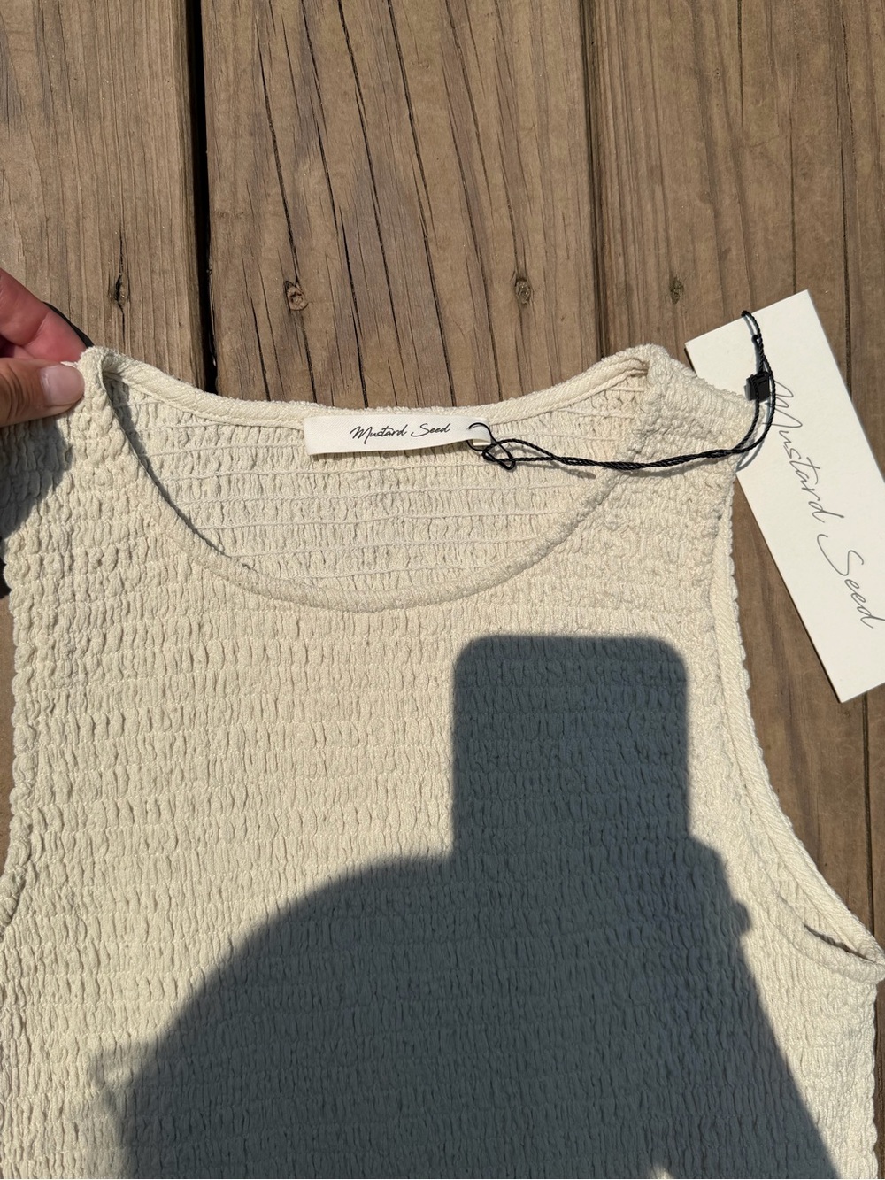 Mustard Seed Cream Textured Dress - Picture 4 of 5
